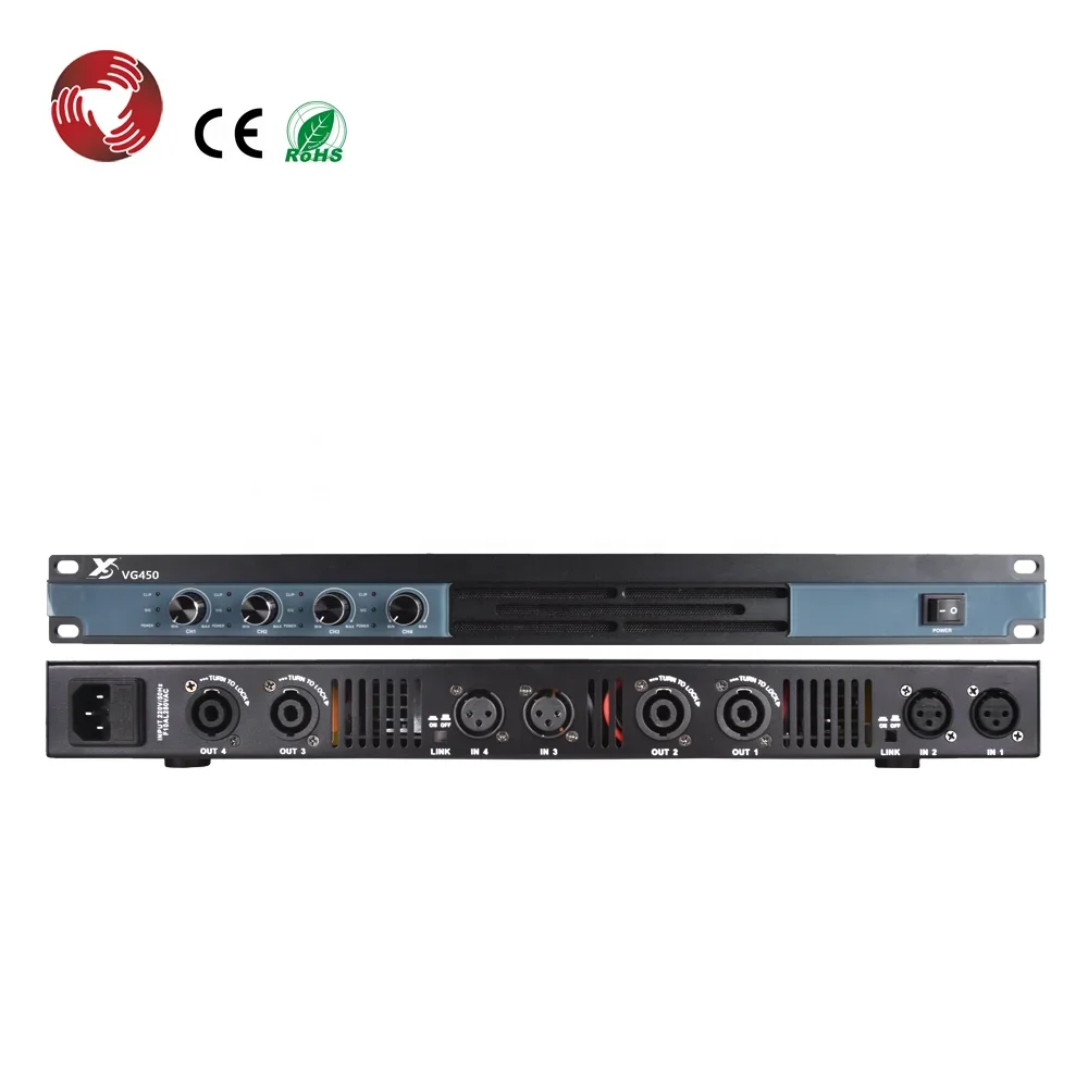 

Professional 450W*4 digital power amplifier class d VG450 4 channels