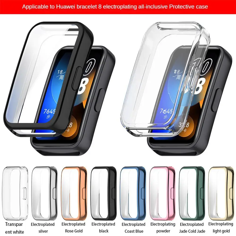 Glass + Case For Huawei Band 8 Accessoroy PC All-around Bumper Protective Cover + Screen Protector For Huawei Band8 Accessories