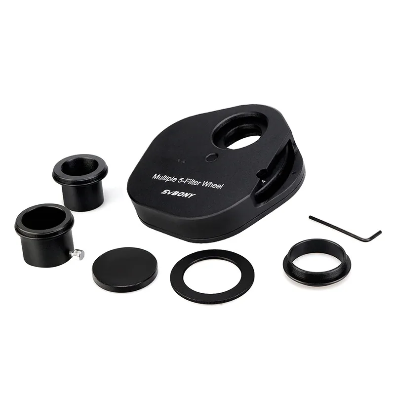 Svbony SV133 Teleskop-Filterrad 1,25/2 Zoll Metallfilter 5 Positionen für Teleskopokular für astronomische Teleskope