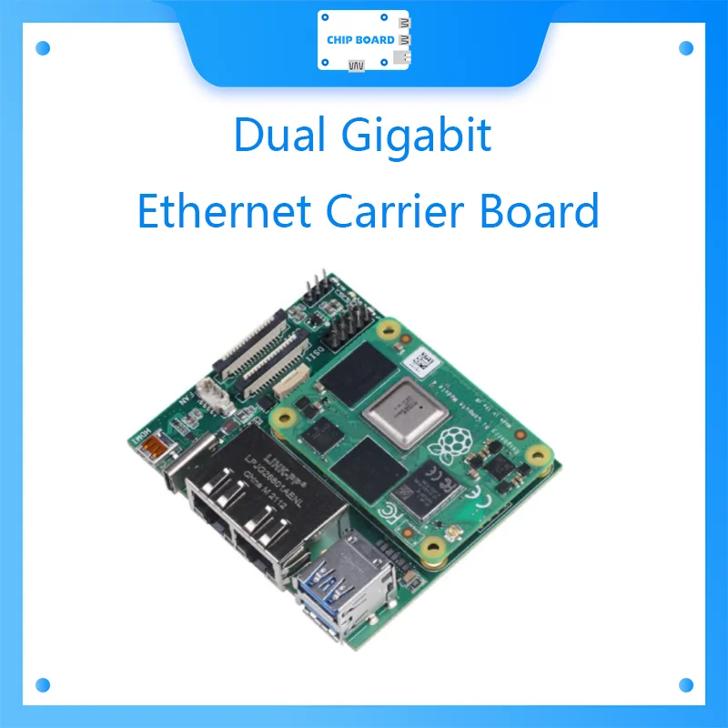 Dual Gigabit Ethernet Carrier Board for Raspberry Pi CM4 with 4GB RAM/ 32GB eMMC