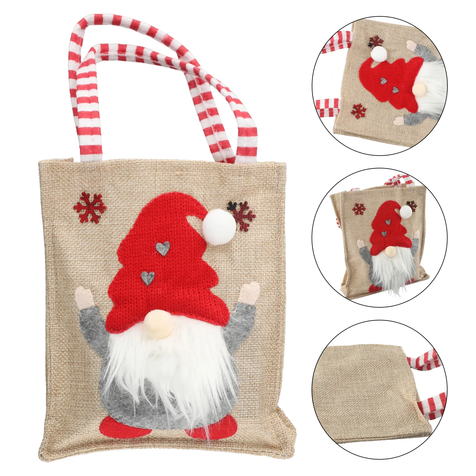 Christmas Holiday Season Christmas Decoration Supplies Christmas Burlap Tote Novel Design Light Brightness Monitor Brightness