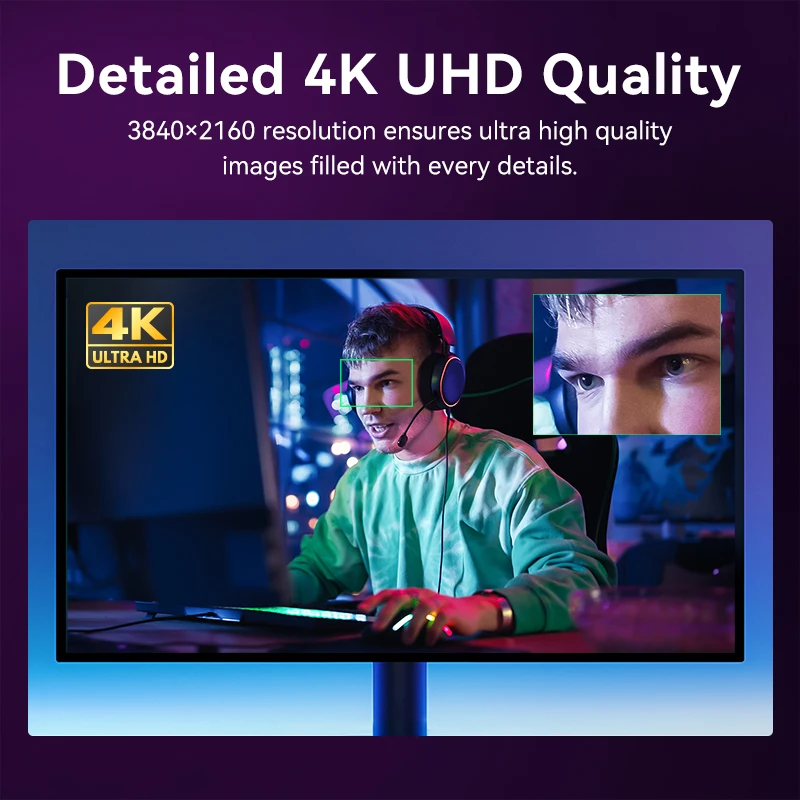 웹캠 4K HUD 웹 카메라, 1080P 60FPS 스트리밍 HDR 카메라, 소니 센서 EMEET S800 웹캠, 듀얼 노이즈 캔슬링 마이크 포함