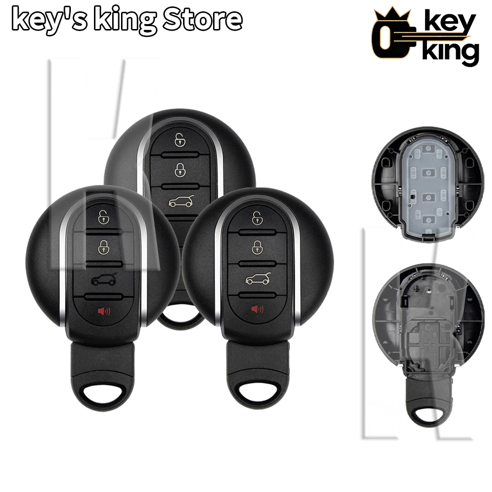 KK 4 Buttons Round Smart Remote Key Shell Case For MINI Cooper , Keyless Entry Key Fob Replacement Housing Cover
