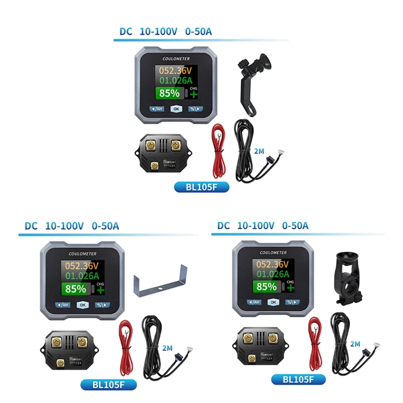 

BL105F Coulomb Meter DC10-100V 0-50A водонепроницаемый измеритель батареи и вольтметр для электрического двухколесного автомобиля