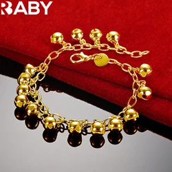 URBABY 24K Gold Small Bell Beads Chain Bracelet For Women Jewelry Wedding Engagement Fashion Accessories Charm Gift