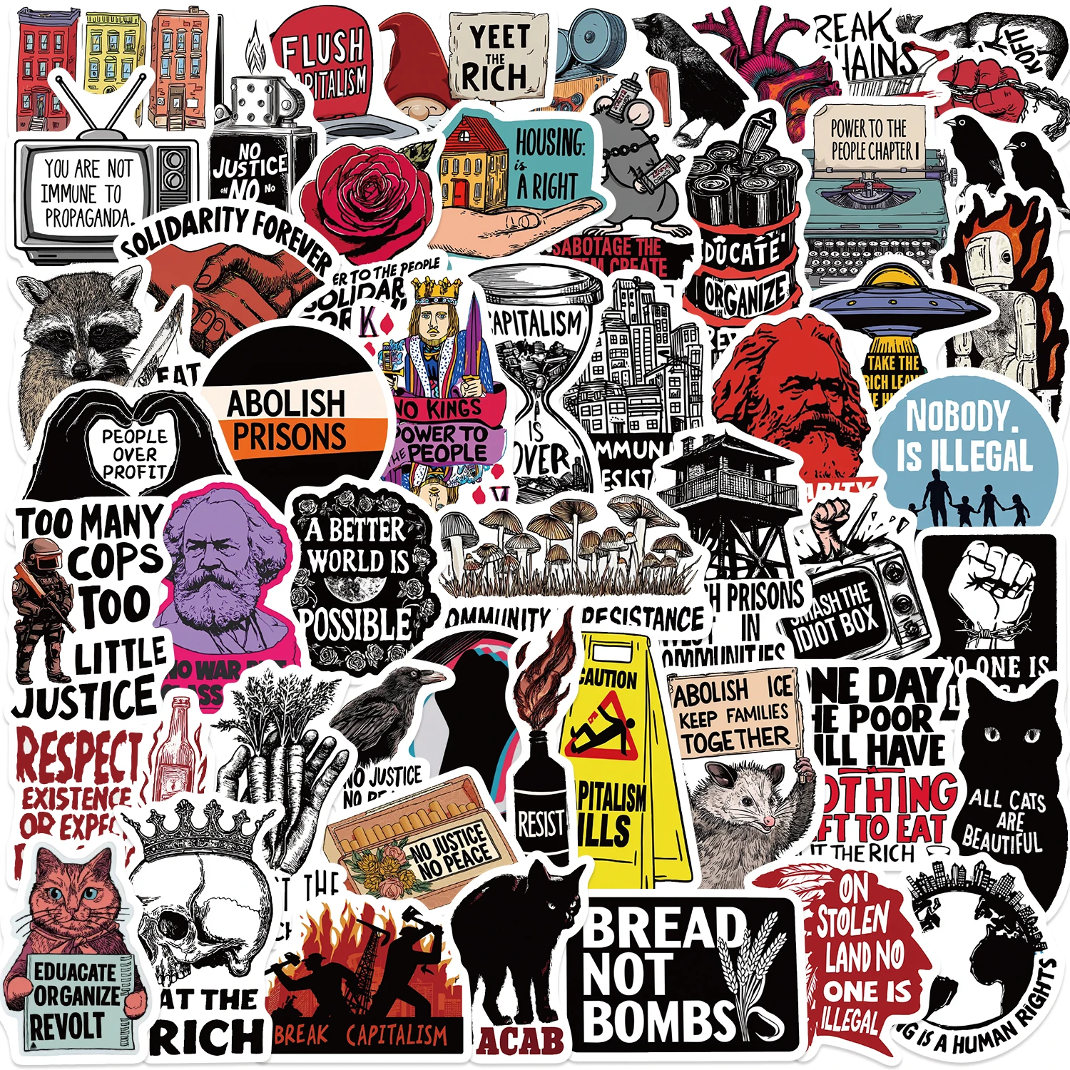 50Pcs Retro Radical…