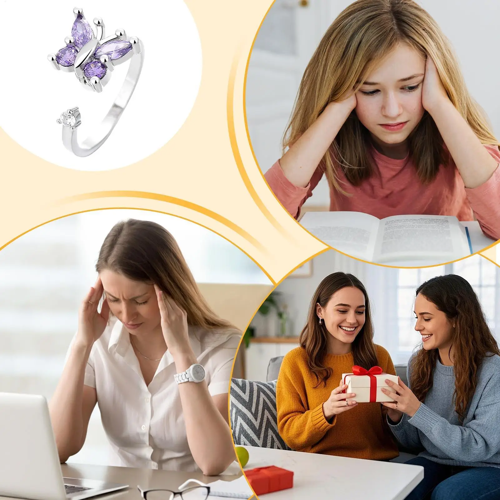 حلقات سبينر قابلة للتعديل ألعاب متململة تهدئة البنصر الإجهاد لعب للرجال النساء مكتب الفصول الدراسية ممارسة الطائرة #5