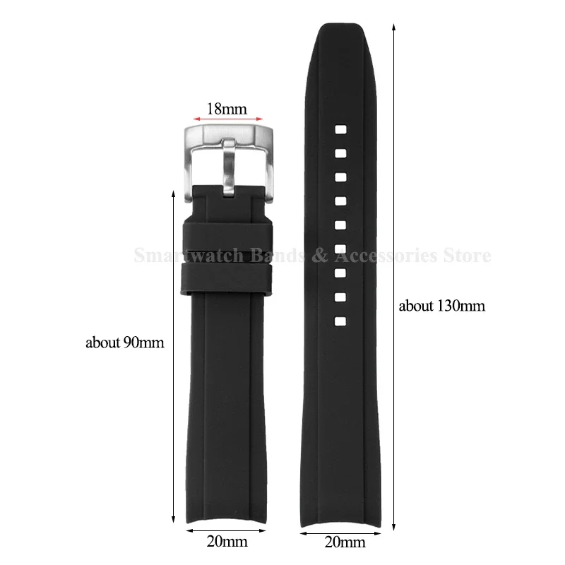 18mm 20mm 21mm 22mm 24mm Rubber Watch Band for Citizen for Seiko Curved End Universal Wrist Band Men Women Sports Watch Bracelet