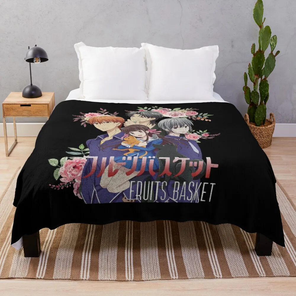 Fruits Basket Throw Blanket embroidered blanket for sofa fuzzy blanket Double blanket Summer blanket