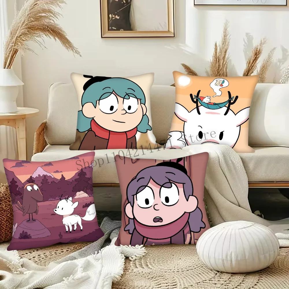 

1pc H-Hilda Cartoon Girl Pillow Case Square Bedroom Sofa Leisure Comfort Cushion Car Living Room Home Decoration