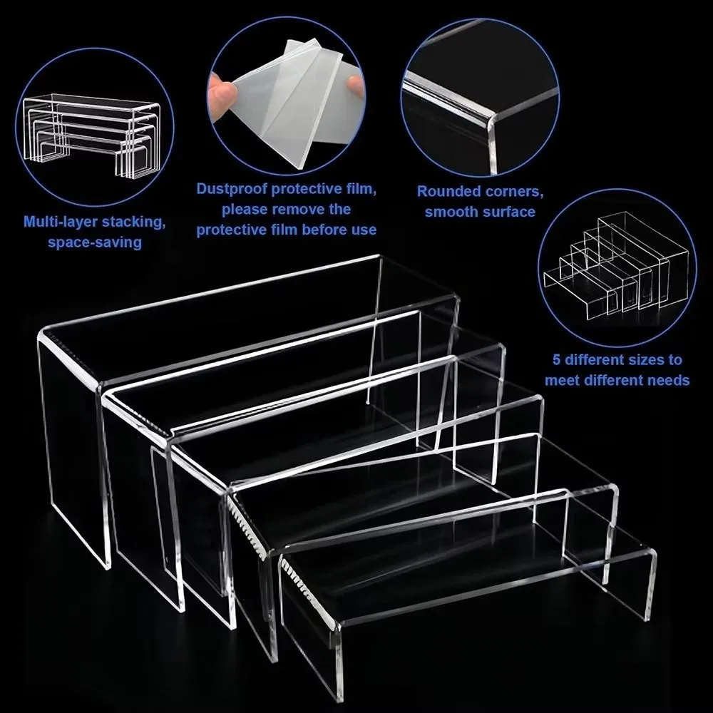 Transparent Acrylic Acrylic Display Stand Stackable Structure Space Saving Figurine Display Stand Minimalist Style Multi-Purpose