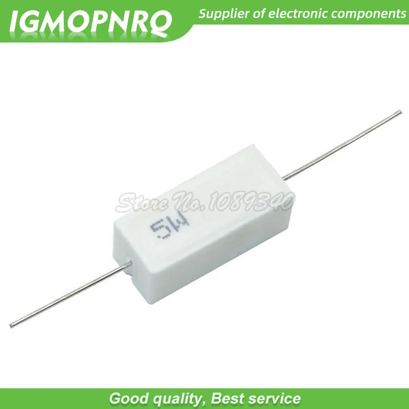 10 stücke 5W Zement widerstand 0,1 ~ 10k ohm 5% 0,22 0,33 0,5 1 10 100 1K 10K ohm 0.1R 0.22R 0.33R 0.5R 1R 10R 100R IGMOPNRQ