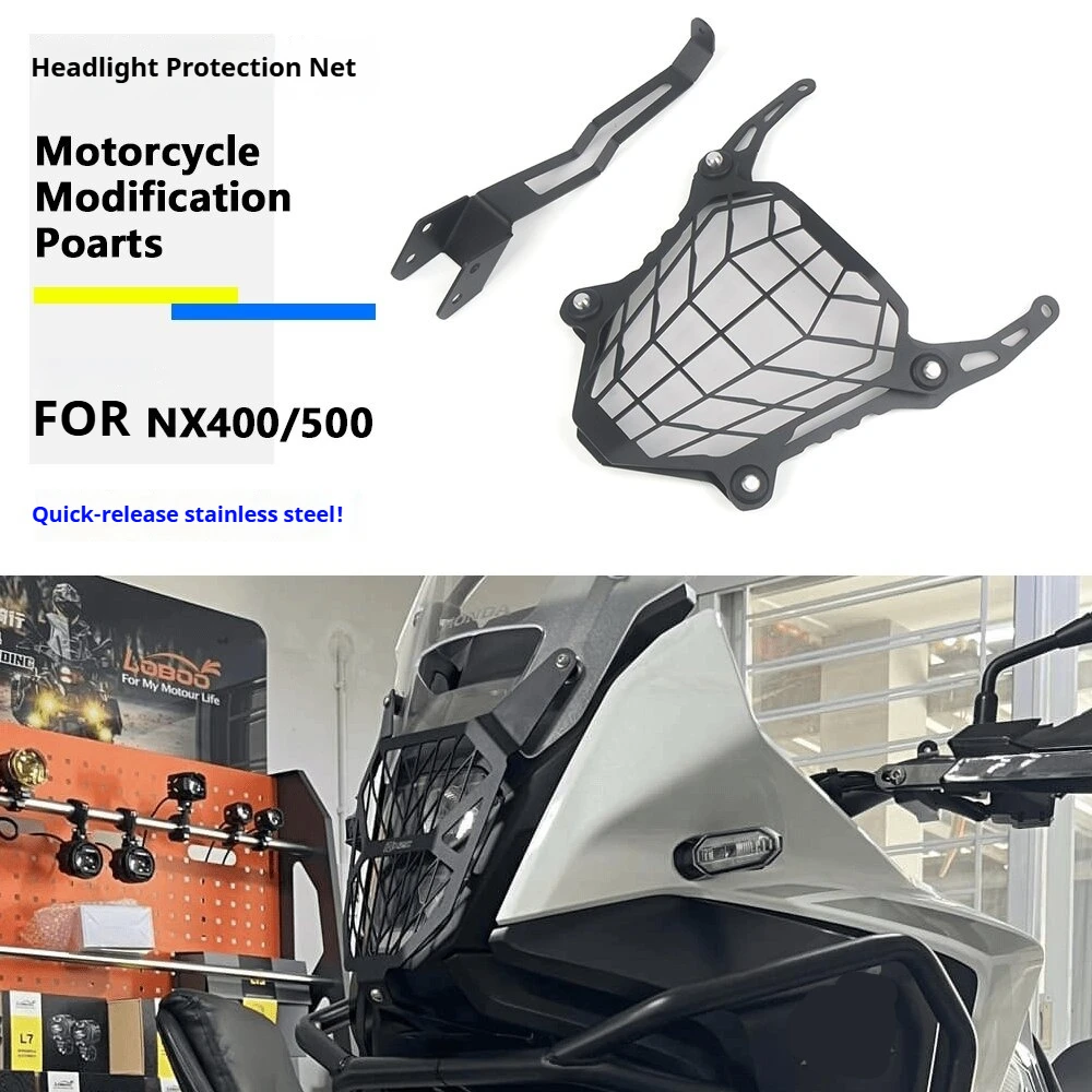 Motorcycle Modified Quick Release Head Lamp Protection Grill Stainless Steel For Honda NX400 NX500 Upgrade Replacement Parts