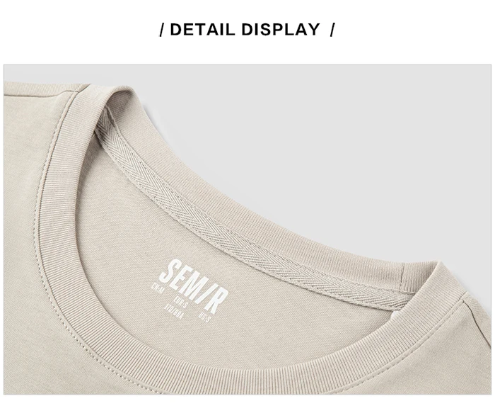 Semir 2026 Kurzarm-T-Shirt für Herren, Frühjahr Neuheit, Reine Baumwolle, Einfaches Alltags-Oberteil, Einfarbig mit Rundhalsausschnitt – Detail 15