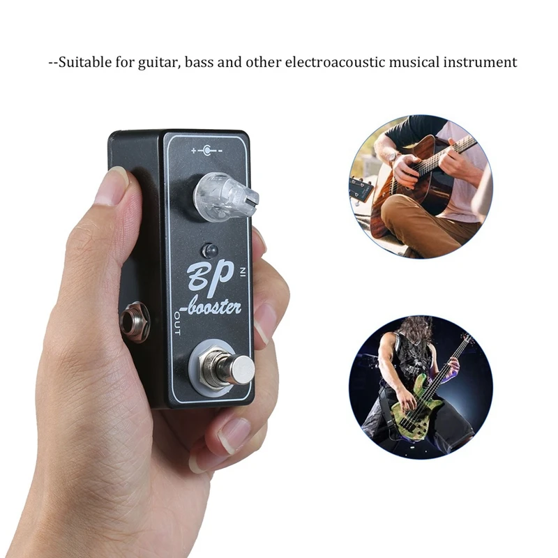 True bypass switch for Mosky Mini BP Booster Clean Boost guitar, bass, and acoustic products