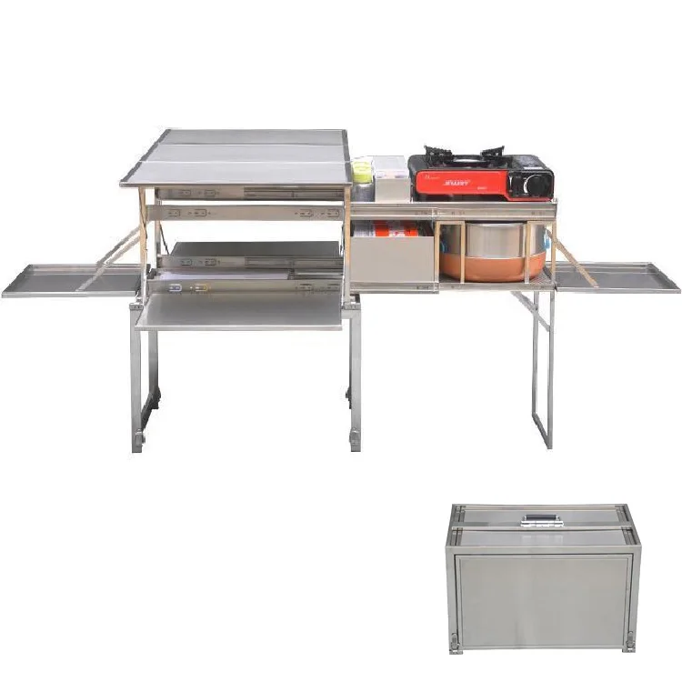 Stainless Camp Kitchen Utensil Portable Folding Outdoor Kitchen