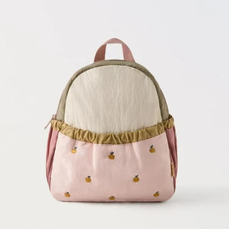 New Children's Kindergarten Backpack, Apple Embroidered Design Lightweight Trendy Kids School Bag