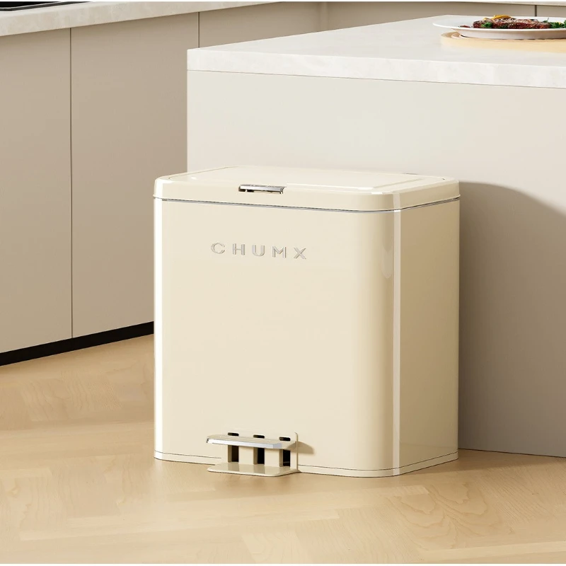 

Высококачественные мусорные баки большой емкости с ножной педалью Пресс С мусорные баки с двойной крышкой Гостиная Спальня Дом Spazzatura JTW