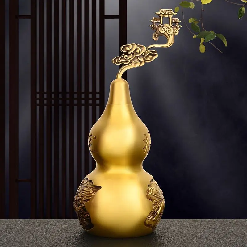 KIRIN Gourd Gourd Brass Gourd Home Office Treasure Blessing Money Drawing Gourd Desktop Crafts