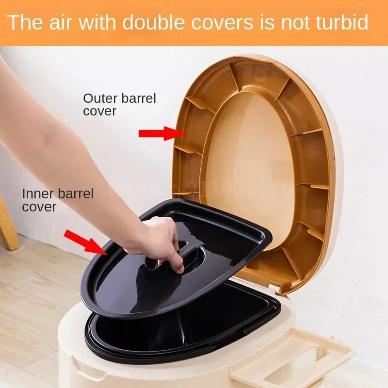 Portable Toilet for Elderly & Pregnant Simple Bedroom Movable Spittoon Adult Household Plastic Toilet