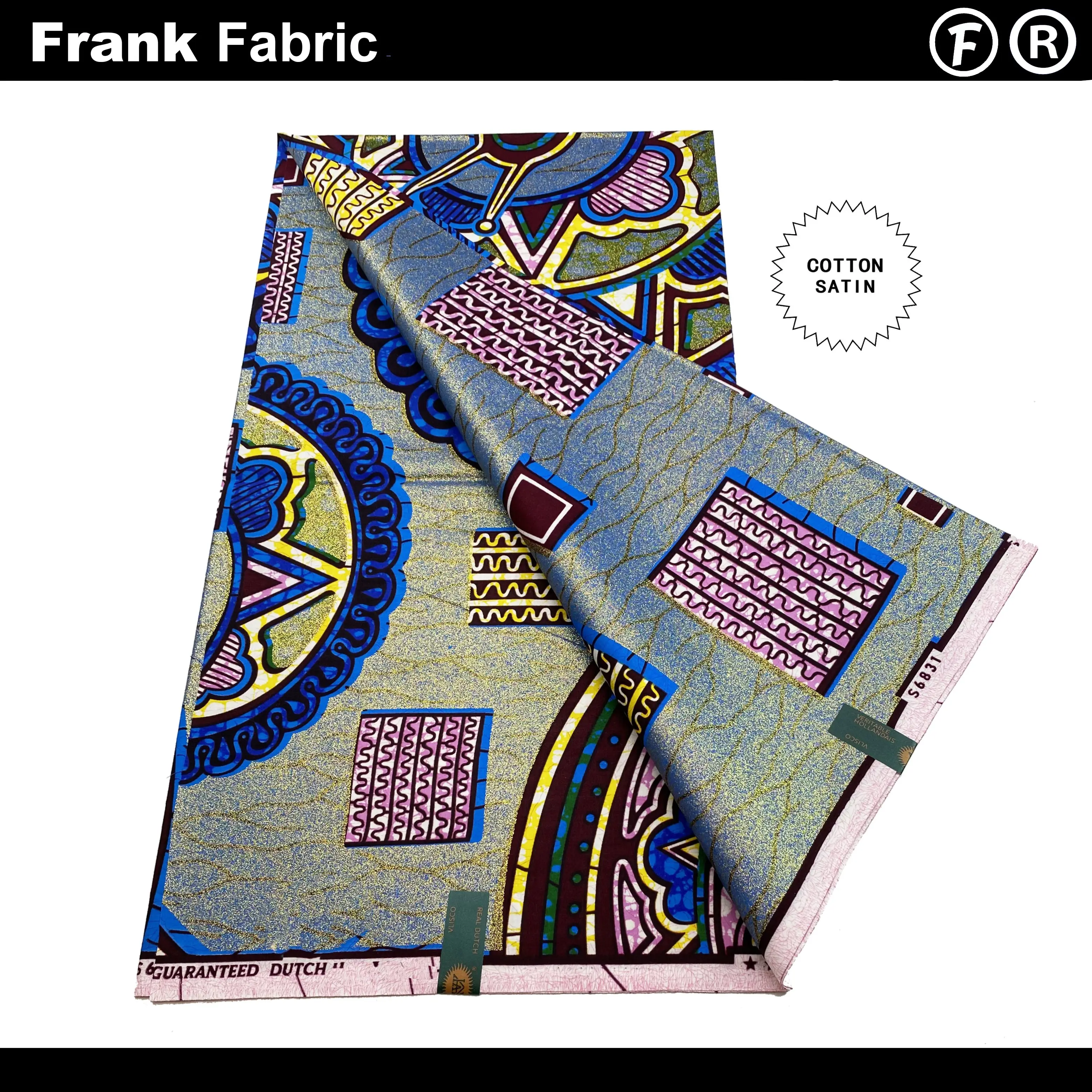 

Genuine Grand Super Dutch Ankara Wax Original Fabric Authentic African Print Fabric 6 Yards For Dress With QR Code VLSG2508.143