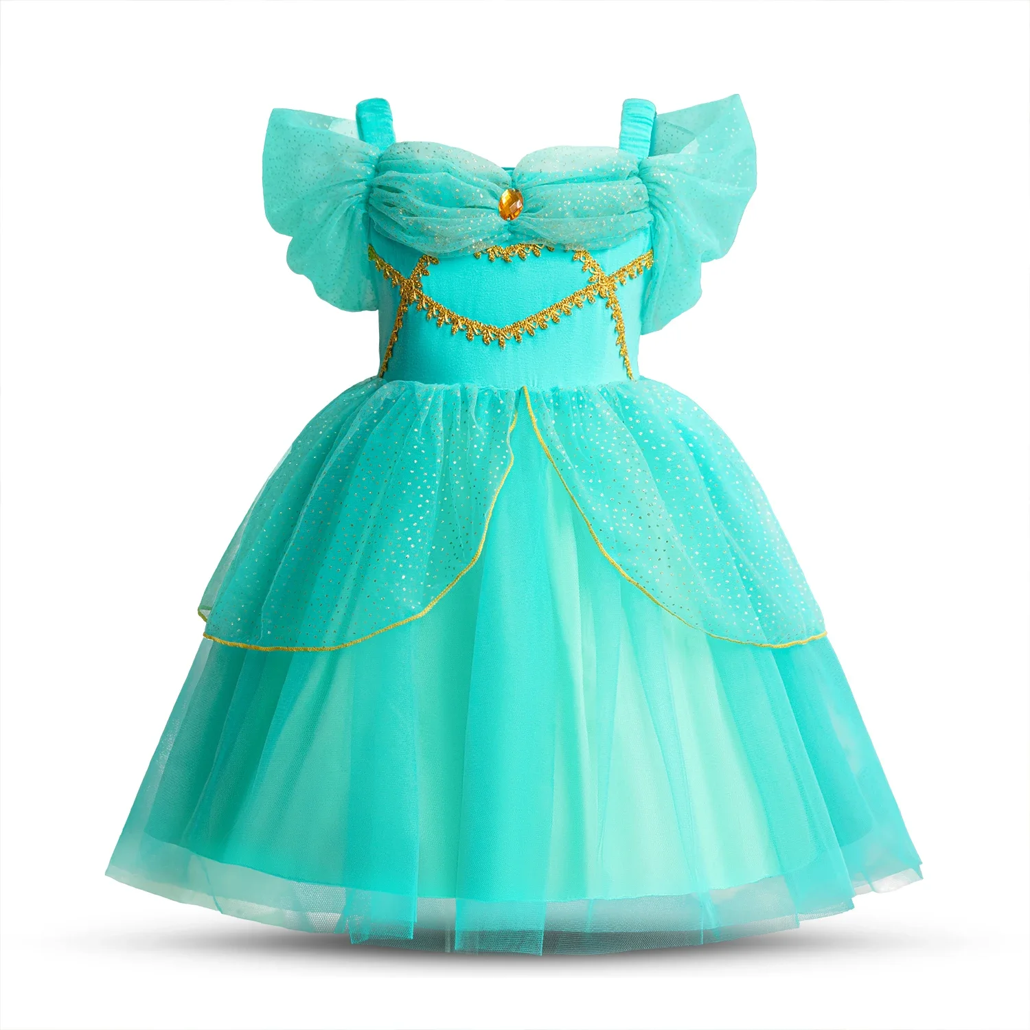 Princess Jasmine Dress Role Play Costume for Baby Girl Children Halloween Party Costume Kid Luxury Outfit Aladdin Ball Gown 3-8Y