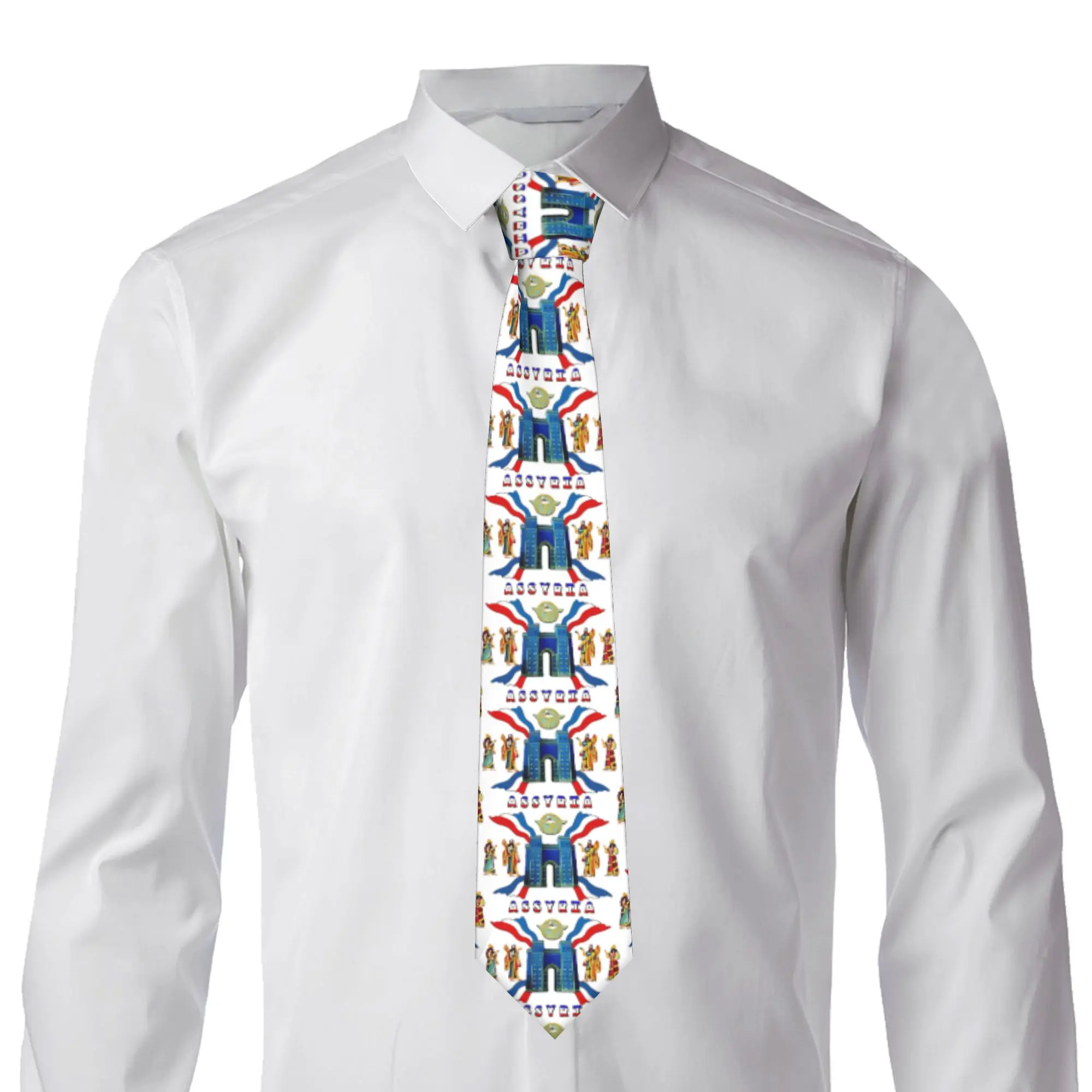 Mens Tie Assyrian Flag  Neck Ties  Cool Fashion Collar Tie Custom Wedding Quality Necktie Accessories