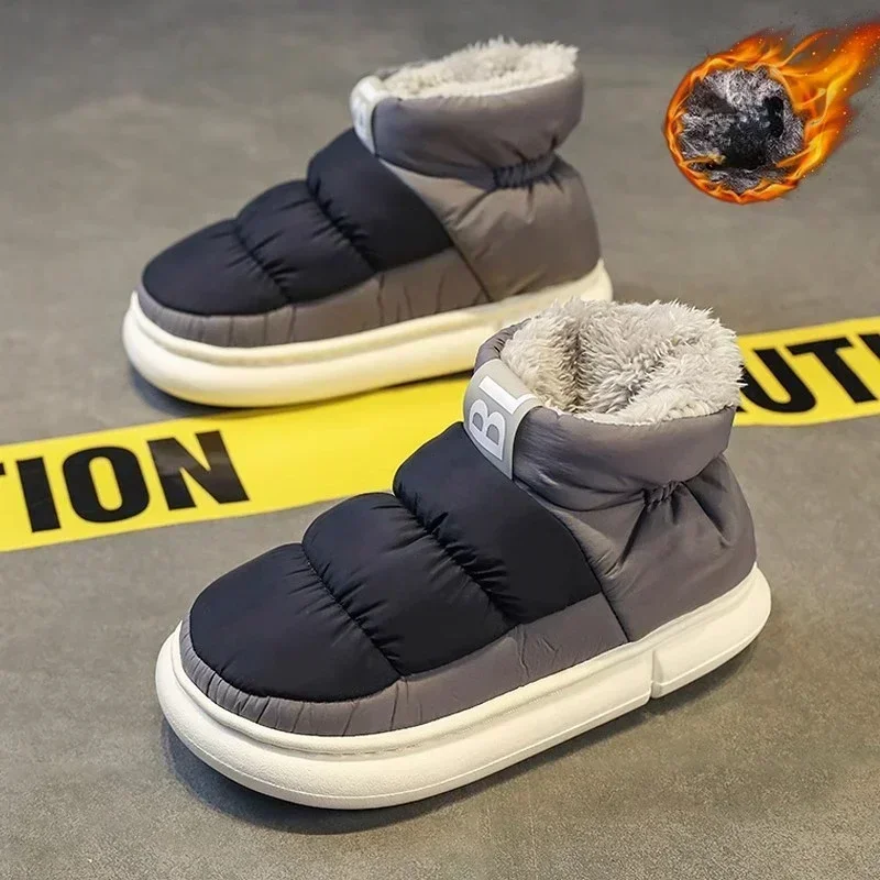 Snow Boots Men Women Winter 2026 New Lovers Plush Thick Comfortable Cotton Shoes Waterproof Anti Slip Outdoor Casual Shoes Flats