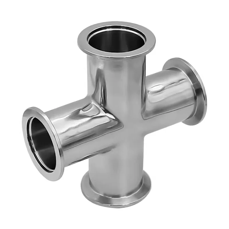 KF16 KF25 KF40 KF50 304 Stainless Steel KF Vacuum Cross 4 Way Reducing Pipe Fitting Connector Reducer