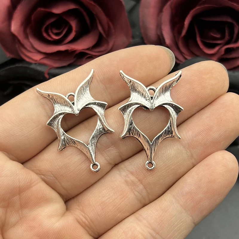 8pcs 35*22mm Goth Demon Wings Bat Wings Connectors Charms Designer Charm Fit Jewelry Making DIY Jewelry Findings