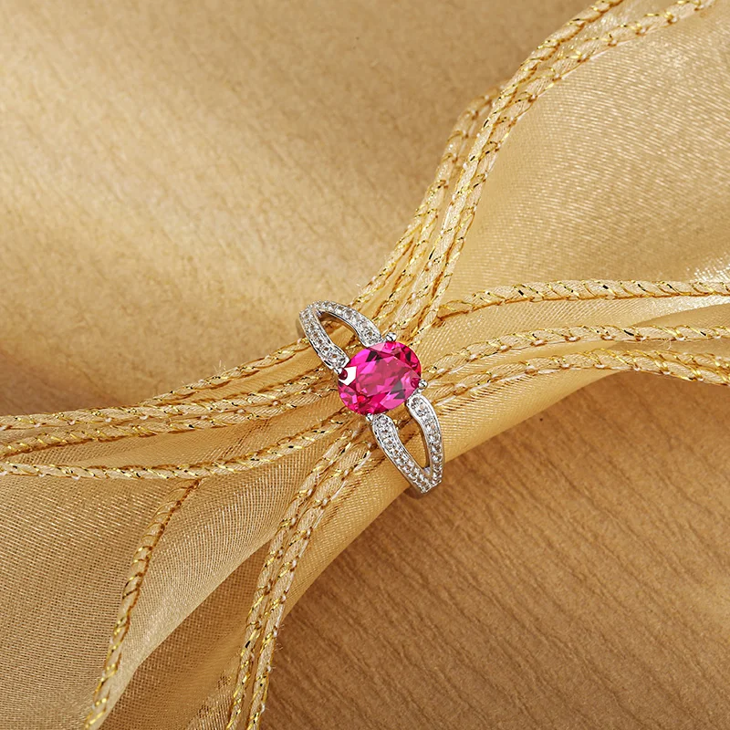 CHARMING Luxury Original 1.5CT RUby Sapphire Rings S925 Silver Setting Emerald Ring for Women Engagement Vintage Jewelry Gifts