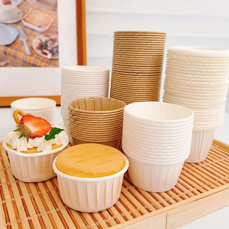 50pcs disposable pancake cups, cupcake cups, heat-resistant paper cupcake liners, baking tools, household kitchen supplies