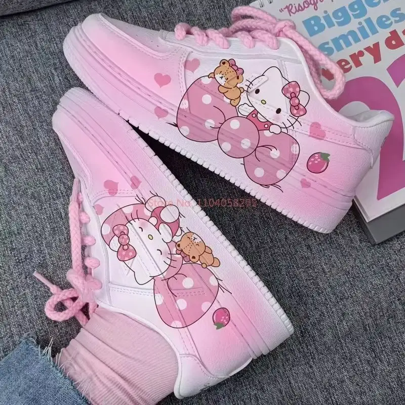 New Sanrio Casual Shoes Hello Kitty Figure Cartoon Spring And Autumn Sneakers Kawaii Non-Slip Comfort Girl Women Student Gift