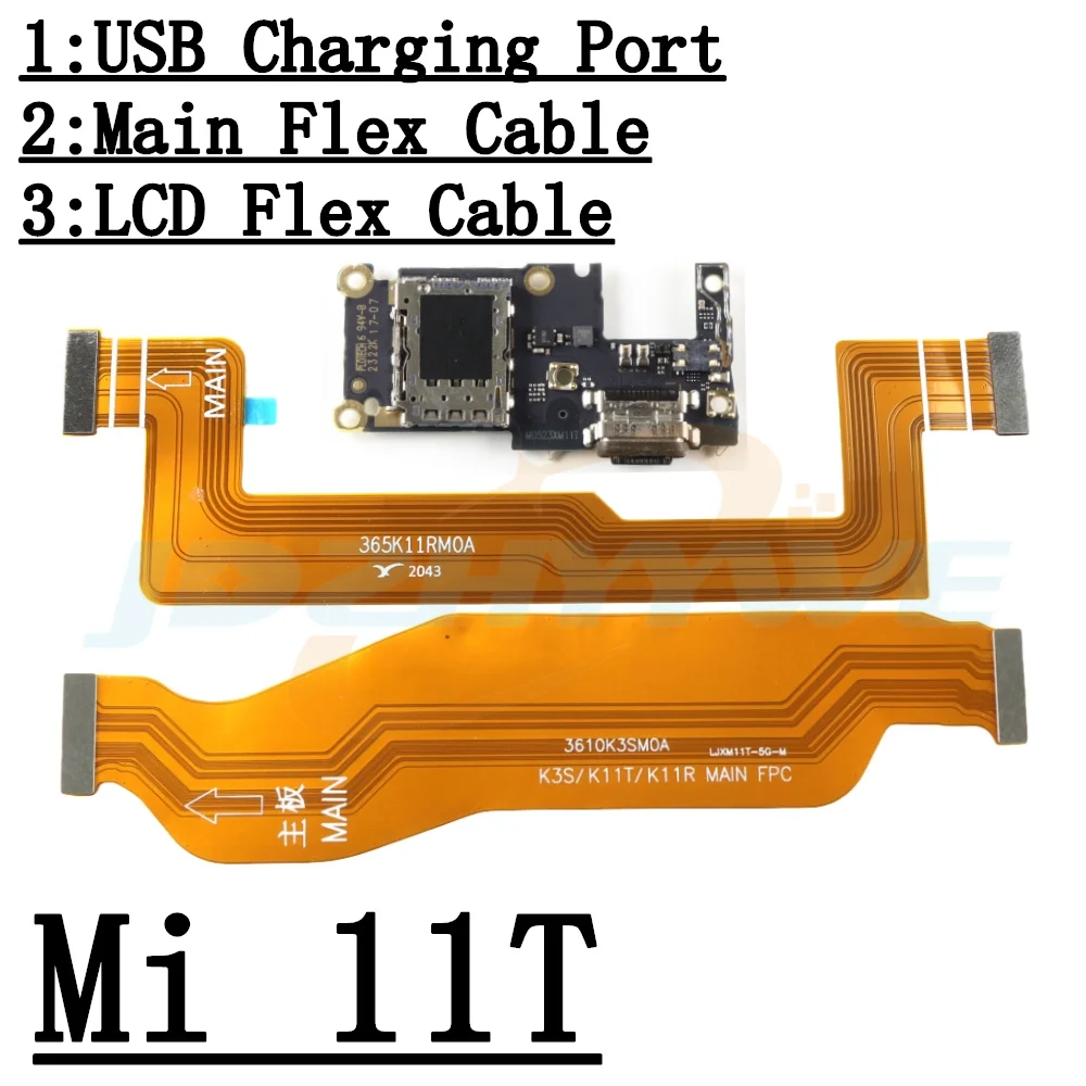 SIM Card Reader Board Dock Connector USB Charging Port Board For Xiaomi Mi 11T Pro 11TPro LCD Main Motherboard Flex Cable Parts