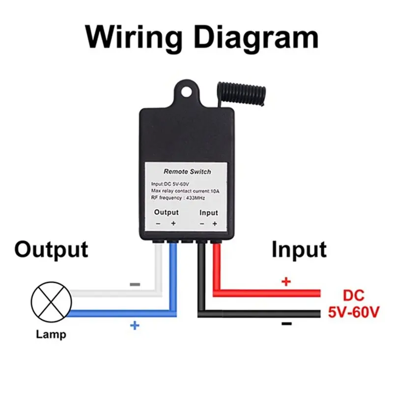 Classic-DC 5-60V 10A 433Mhz RIF Wireless Relay Controller Switch For Smart Home Automation Transmitter For Smart Signal Adapter
