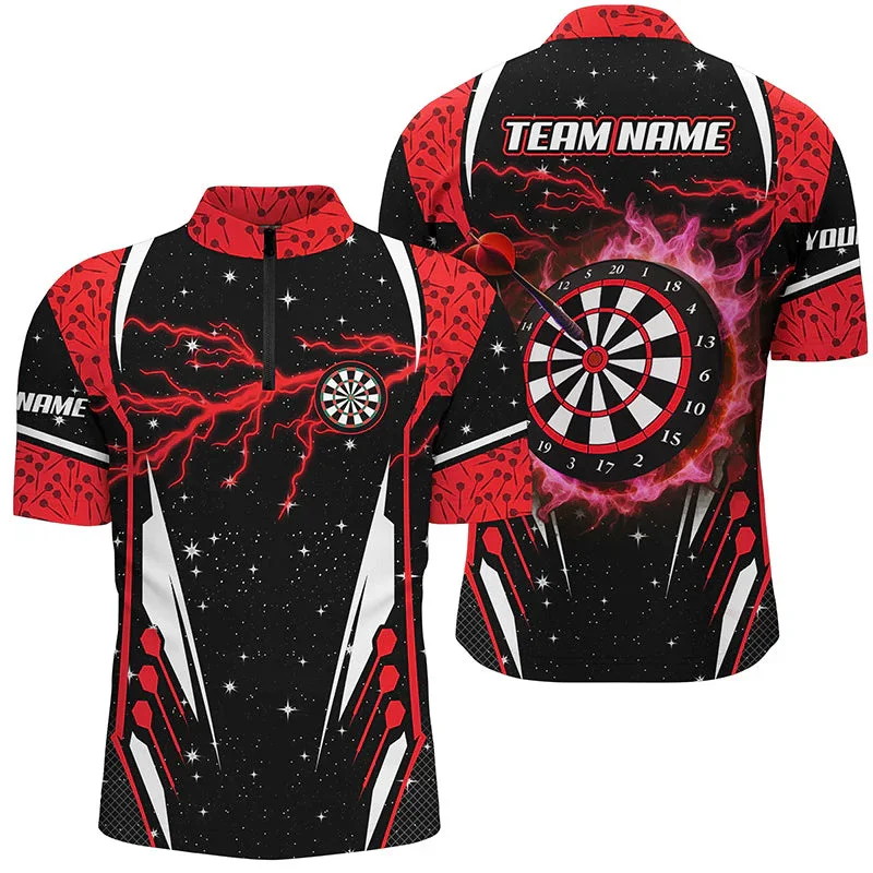 PLstar Cosmos' new personalized 3D printed red dart pattern polo shirt, unisex, casual team throwing sports series -17