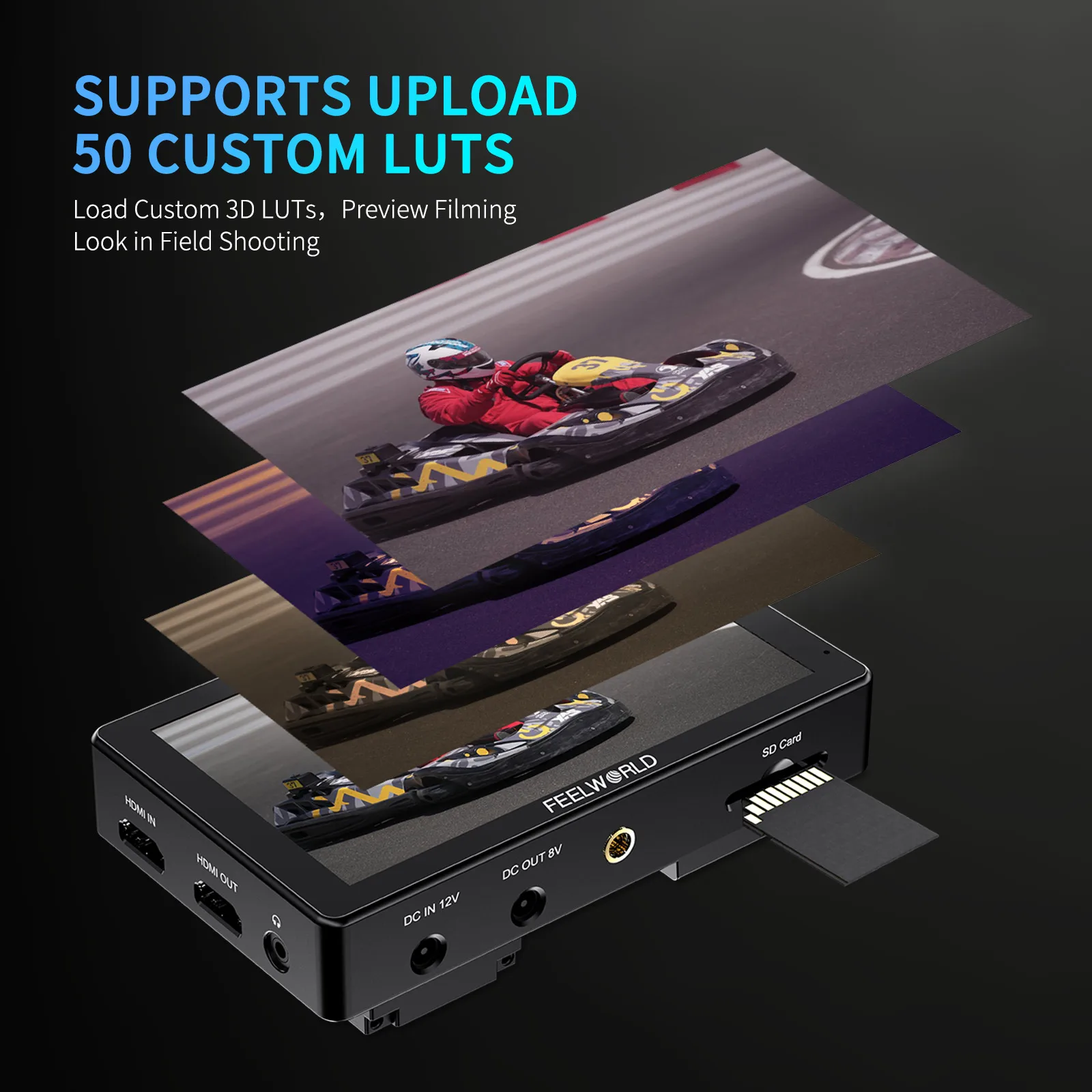 FEELWORLD LUT5 5.5 Inch 3000nit Ultra Bright Touch Screen DSLR Camera Field Monitor IPS 1920X1080 4K HDMI Input Output DC OUT