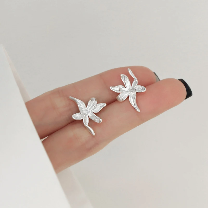 Foxanry Scrub Flower Stud Earrings For Women Girl Creative Design Simple Elegant Sweet Prevent Allergy Wedding Bride Jewelry Gif