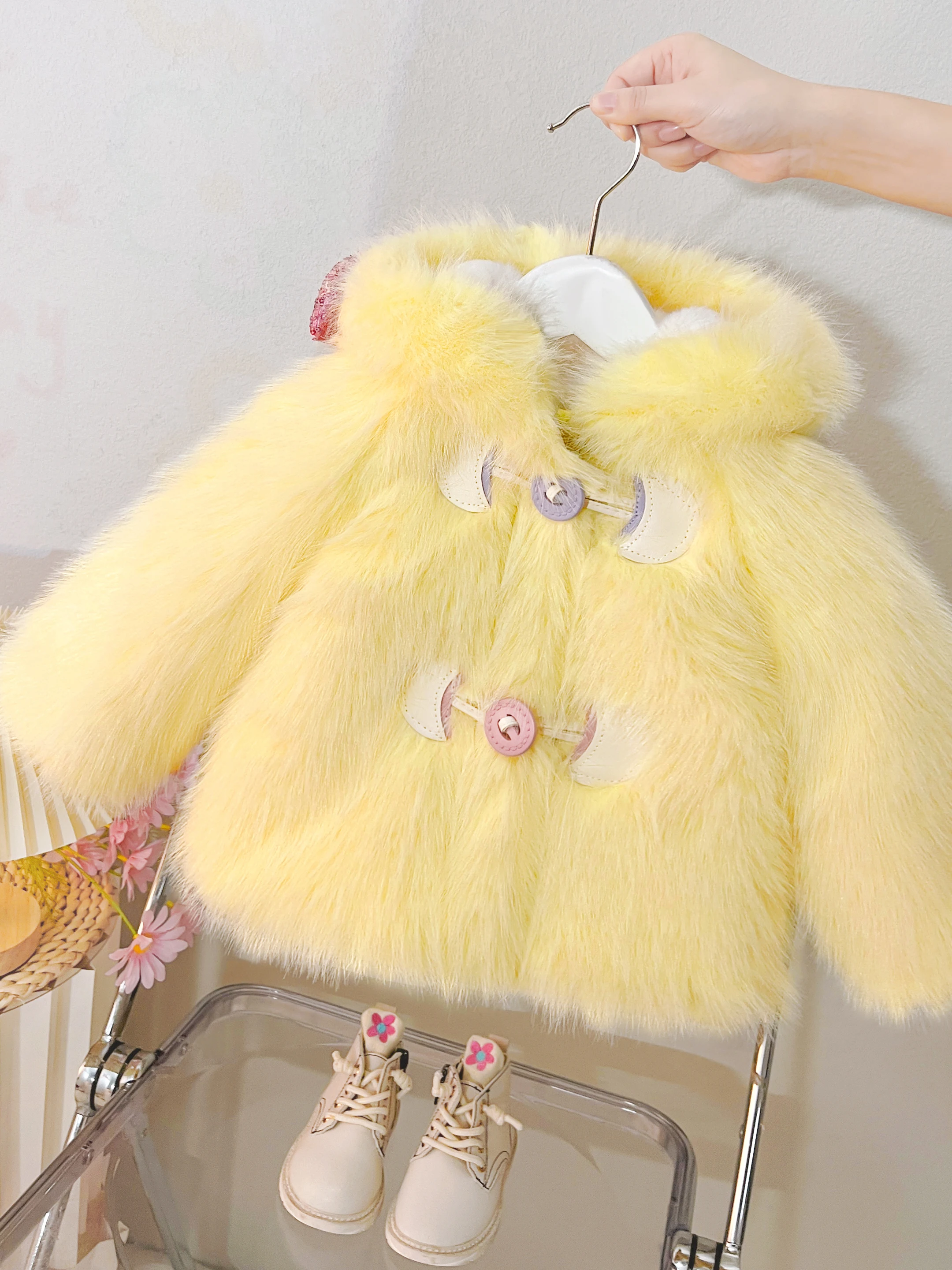 

Jaet на подкладке для девочек, зимнее новое детское хлопковое пальто из плотного хлопка, детский зимний меховой топ, теплая длинная куртка-стойка...