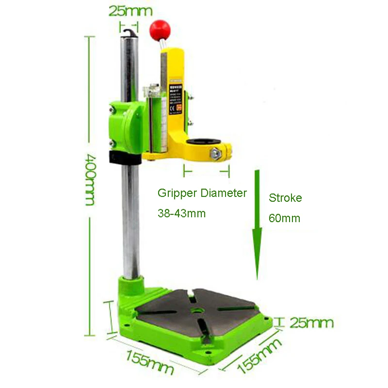 1Pc Bench Drill Stand/Press Mini Electric Drill Carrier Bracket 90 Degree Rotating Fixed Frame Workbench Clamp