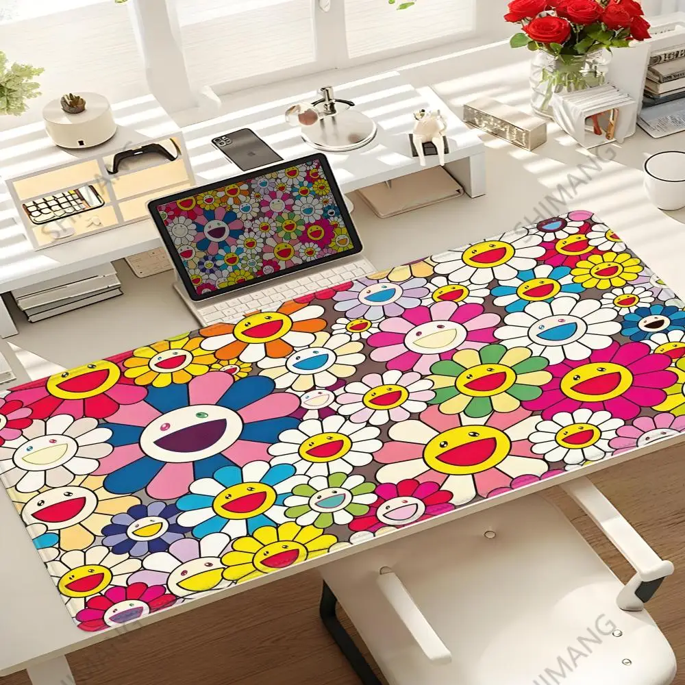 

Flower T-Takashi Art M-Murakami Large XXL Table Mat Student Mousepad Gamer Computer Keyboard Pad Games Pad Desktop Mat