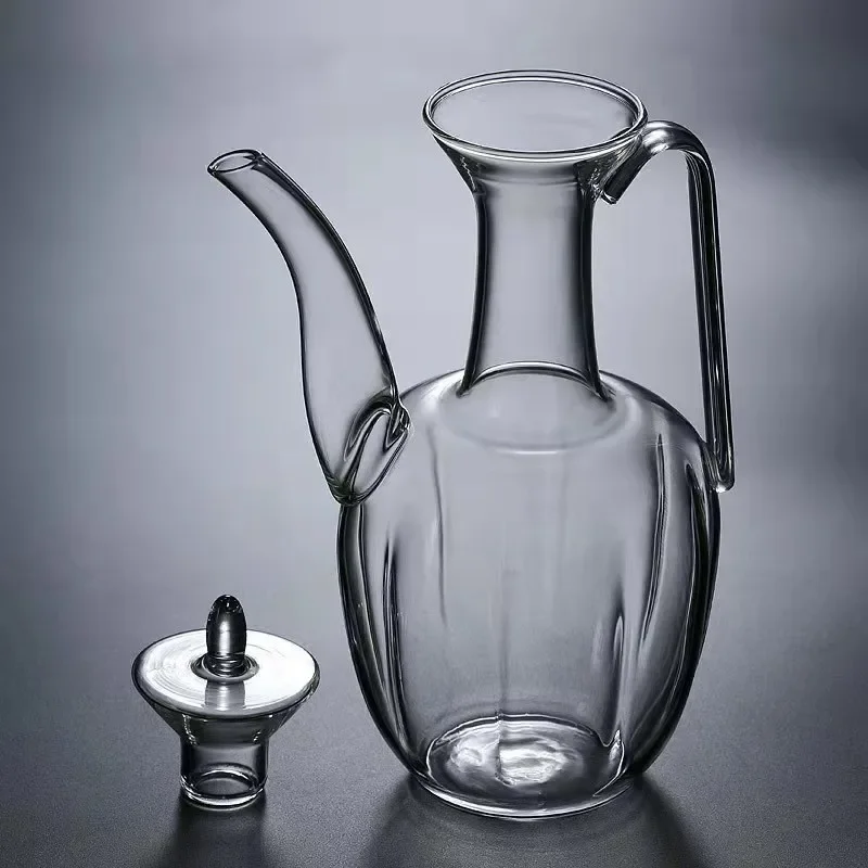 Heat Resistant Glass Teapot Chinese Antique Long Neck Tea Coffee Wine Pot Transparent Glass Long Mouth Imperial Concubine Kettle