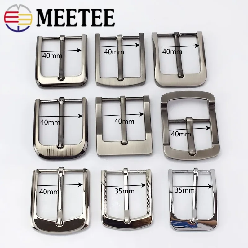 Meetee 1Pc 35/40mm Metal Pin Buckles Belt Waistband Head Clasp Jeans Decor Adjust Hooks DIY Leather Crafts Hardware Accessories