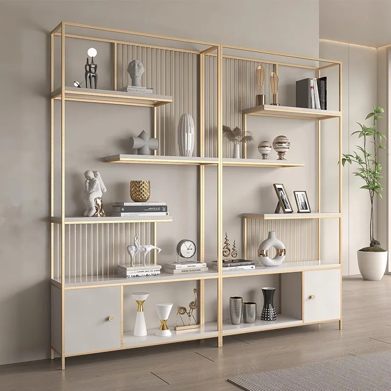 Study Floor-to-ceiling Bookshelf Living Room Bogu Shelf Office Wrought Iron Shelf Modern Simple Partition Product Display Shelf