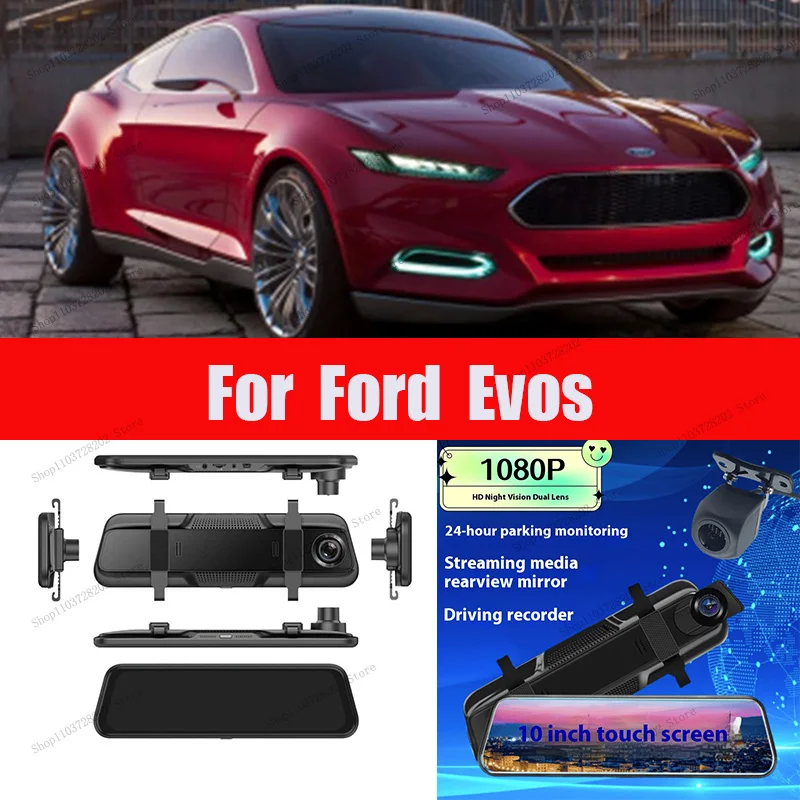 

For Ford Evos 4K WIFI GPS Car Dvr Mirror Dash CamDual Lens Dashcam Drive Recorder Stream RearView Mirror IPS Screen Camera