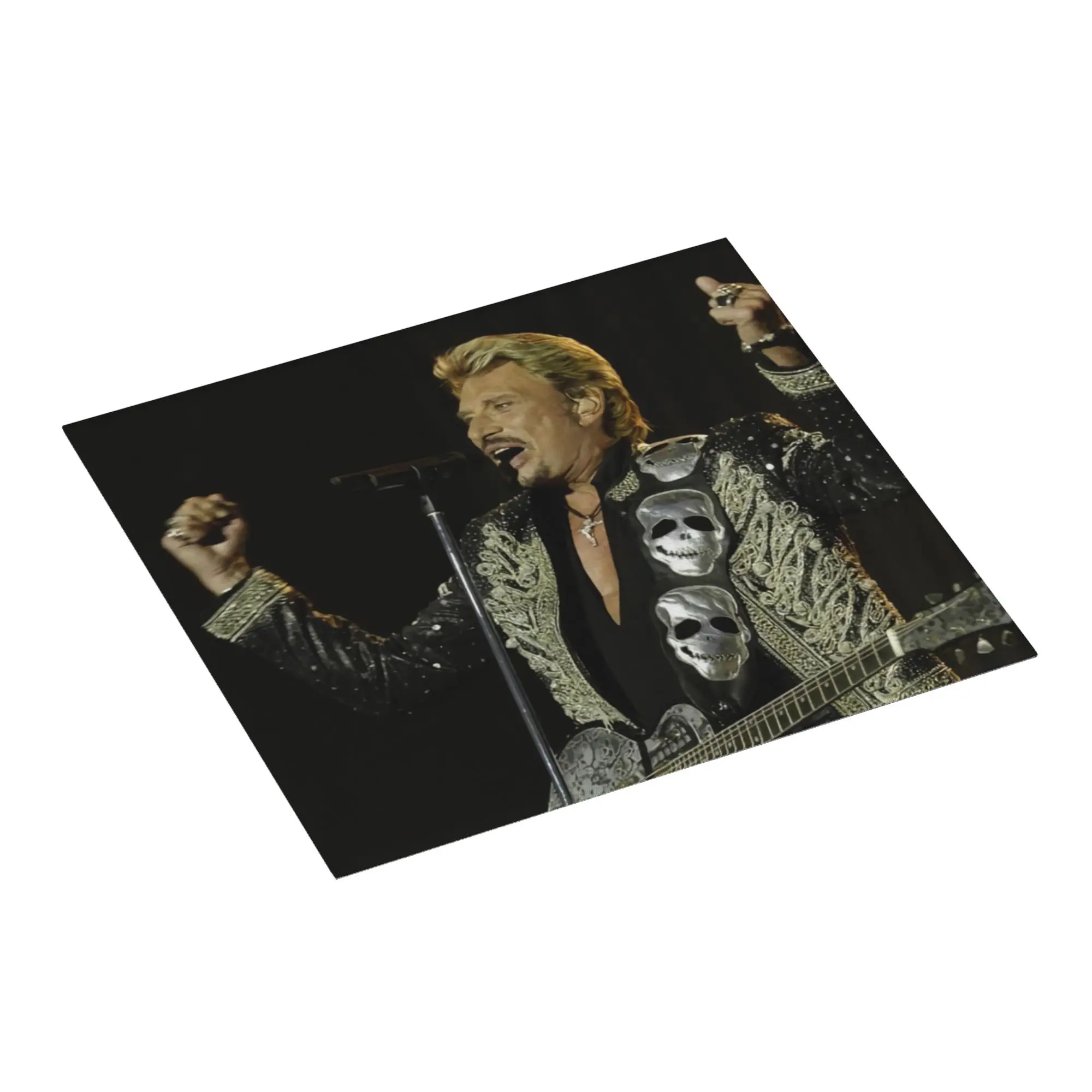 Drying Mat For Kitchen Johnny Hallyday French Singer Barware Tableware Heavy Metal Rock Washable Kitchen Sink Drying Pad