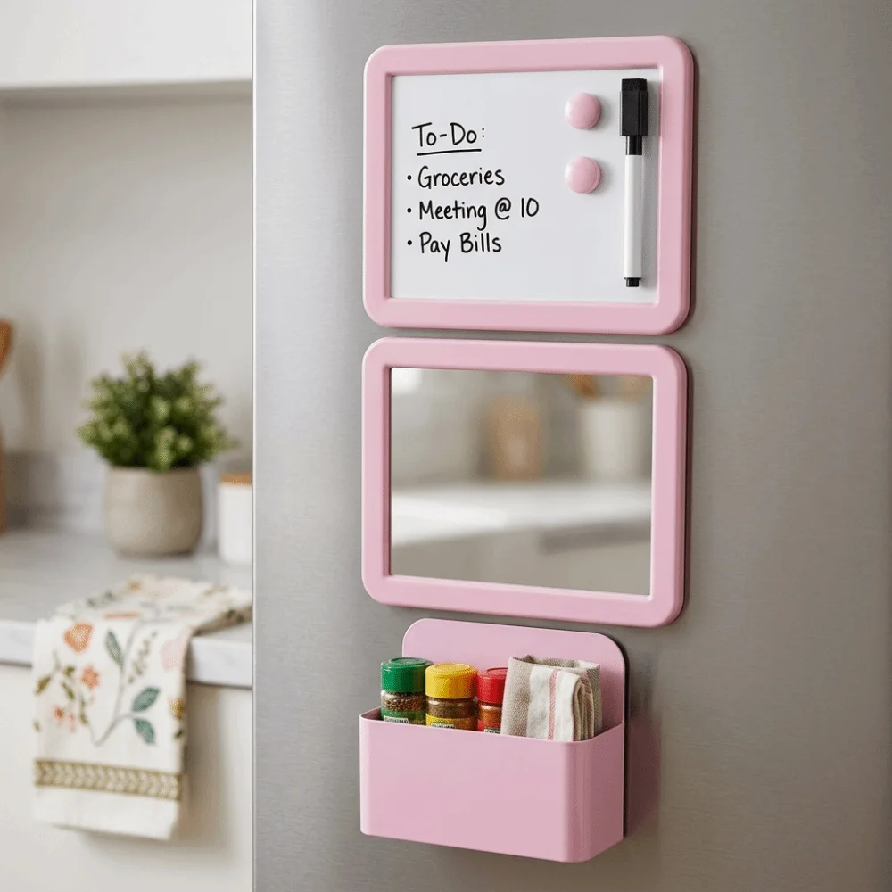 New Mini Whiteboard Set Magnetic Portable Whiteboard Kit Space-Saving Writing Whiteboard School Locker Use