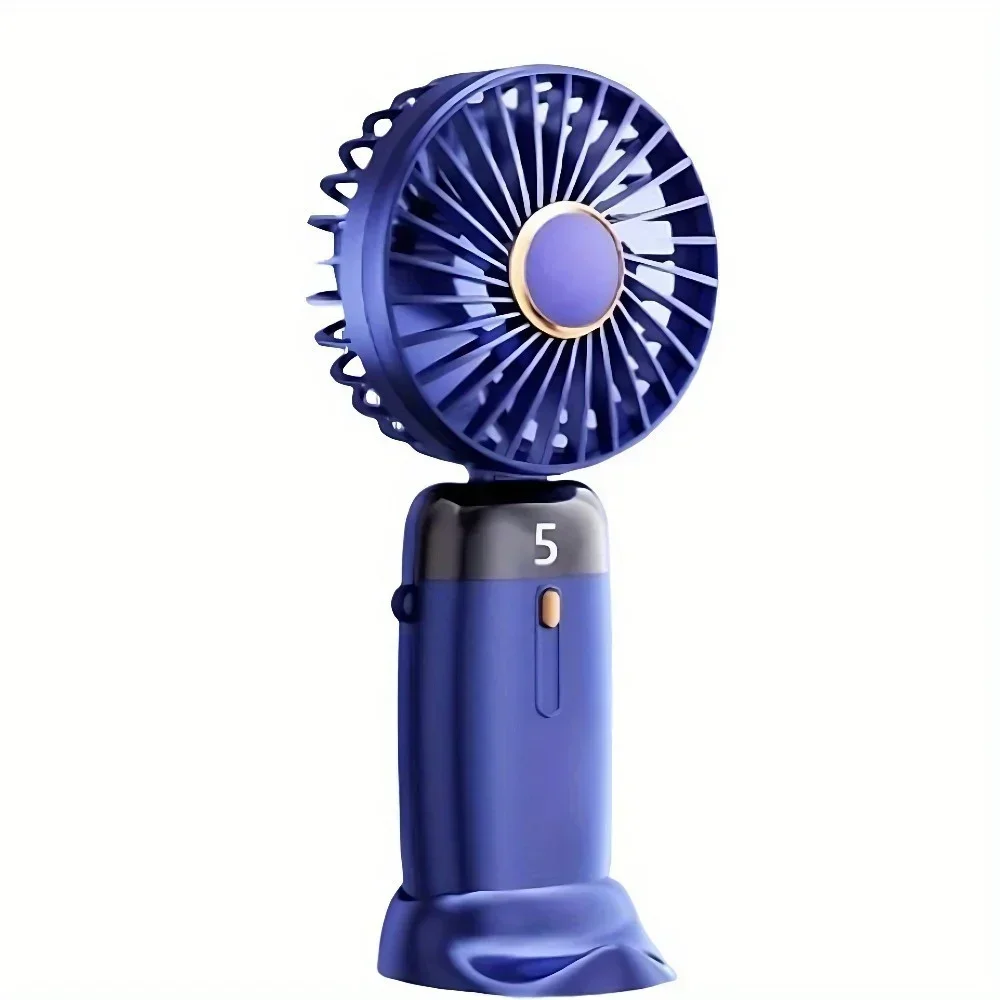 Portable Handheld Small Hanging USB Fan 1200Ah Quiet Ultra-light Air Volume 5 Air Volume Can Be Adjusted, Phone Stand Function