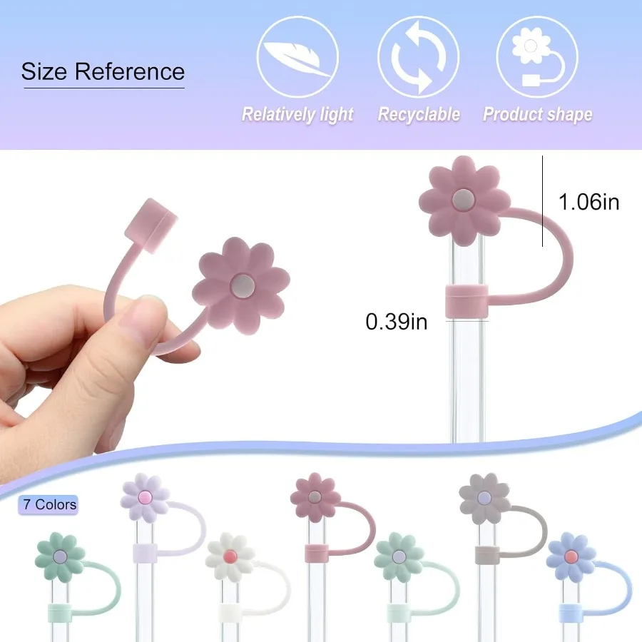 7 قطعة 0.4in 10 مللي متر قطرها سيليكون القش يغطي غطاء متوافق مع ستانلي 20 30and40 أوقية كوب القش القبعات العالية ل ستانلي 40 أوقية تو #5