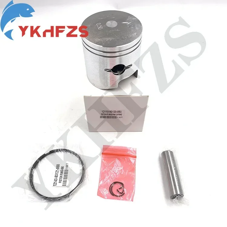 12110-93120-050 Piston Kit Std With Rings（O/S:0.5MM） Replace for Suzuki Outboard Engine 9.9HP 15HP DT9.9 DT15 12110-93120